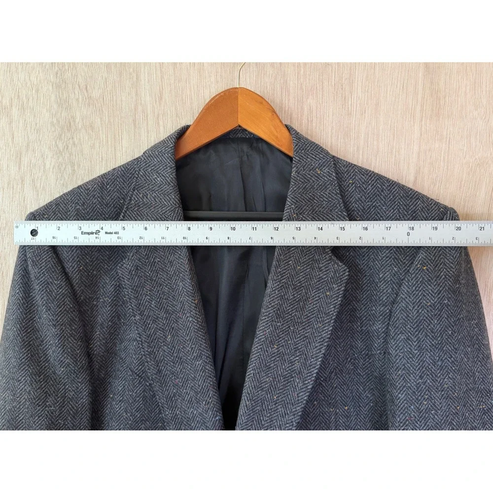 Circle S Dallas Texas Mens Grey Herringbone Wool Western Suit Jacket Blazer
